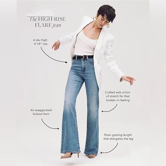 NWT J CREW High-rise flare jean in Black Rinse - Picture 6 of 7